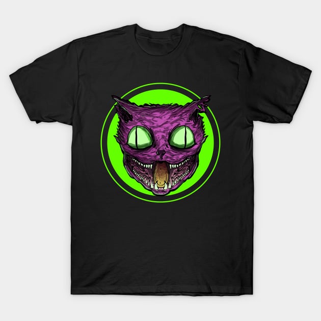 Cursed Cat (green) T-Shirt by DeathAnarchy